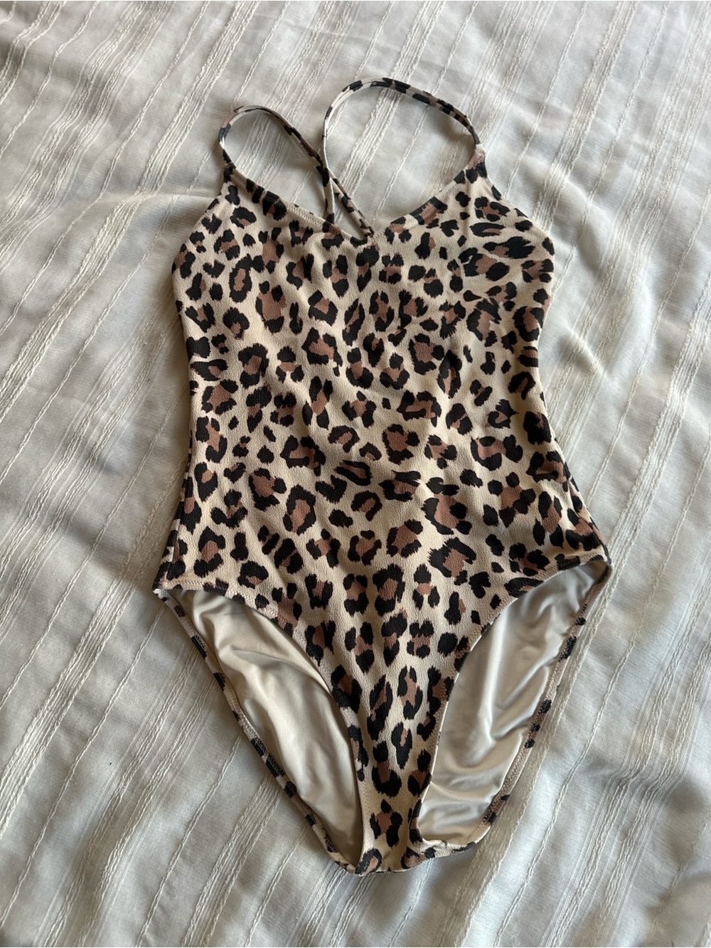 Aerie Leopard Strappy One-Piece Swimsuit | M